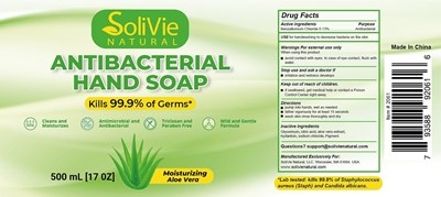 Label Image (Solivie Natural Antibacterial Hand Soap Bzk 013 500 mL)